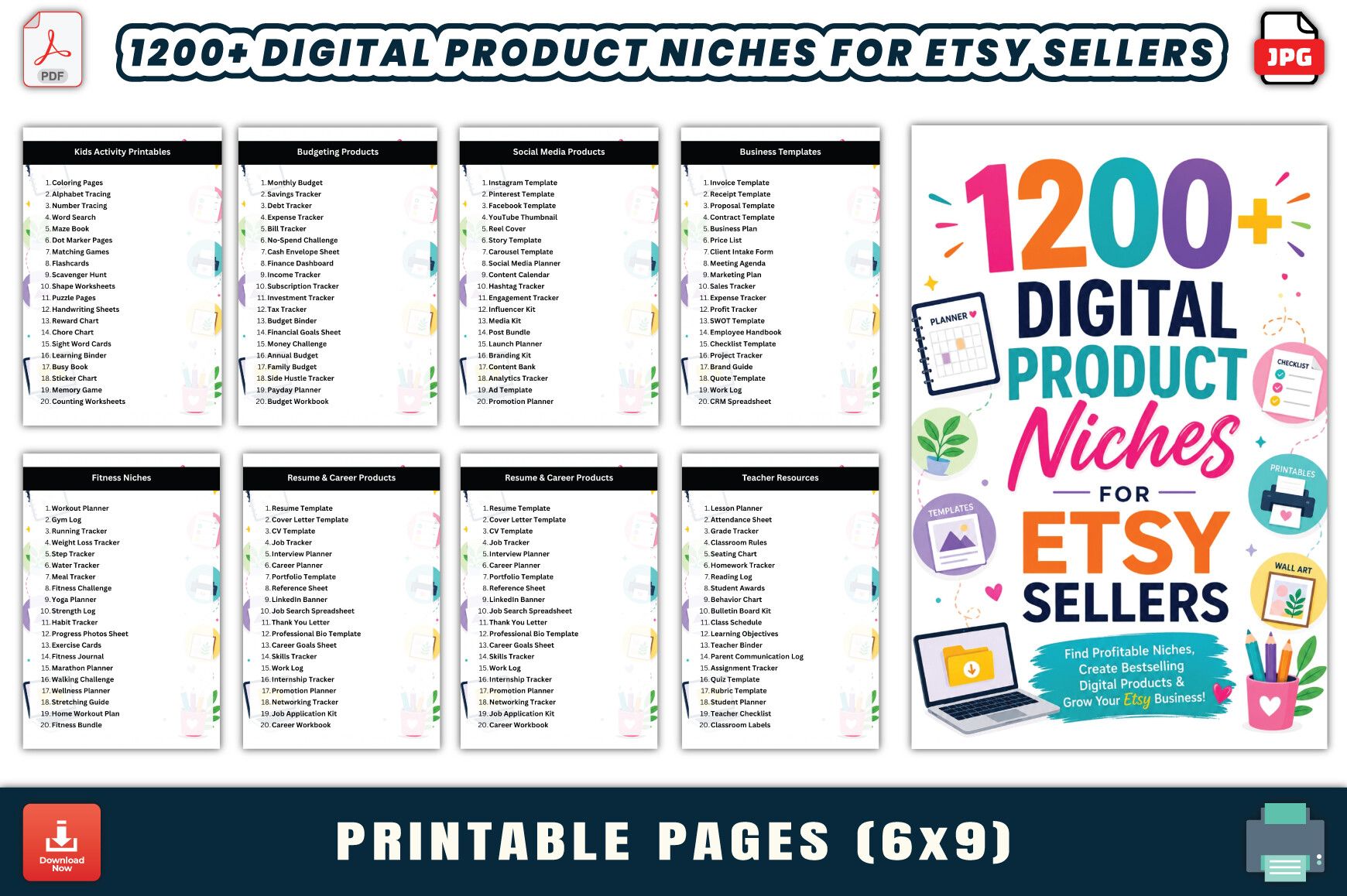 1200+ Digital Product Niches for Etsy Se