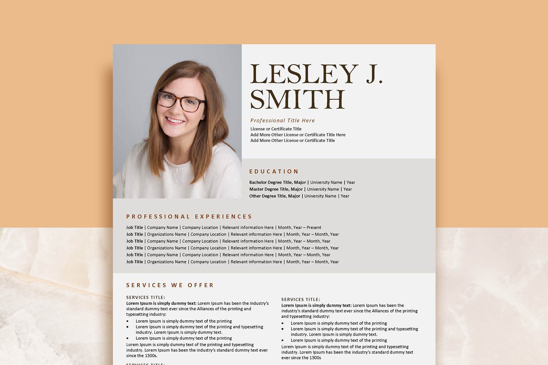 Service Package Portfolio Resume