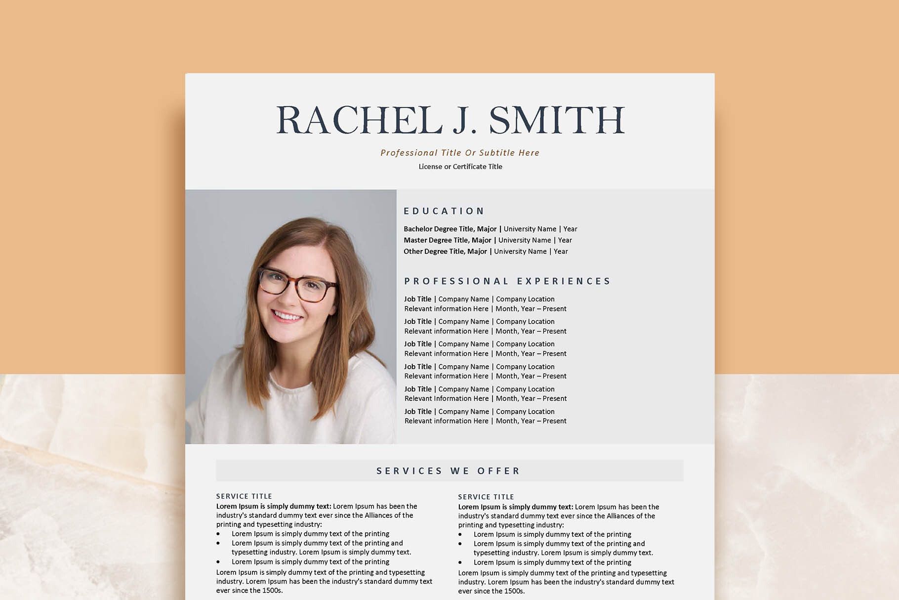 One Page Resume Template