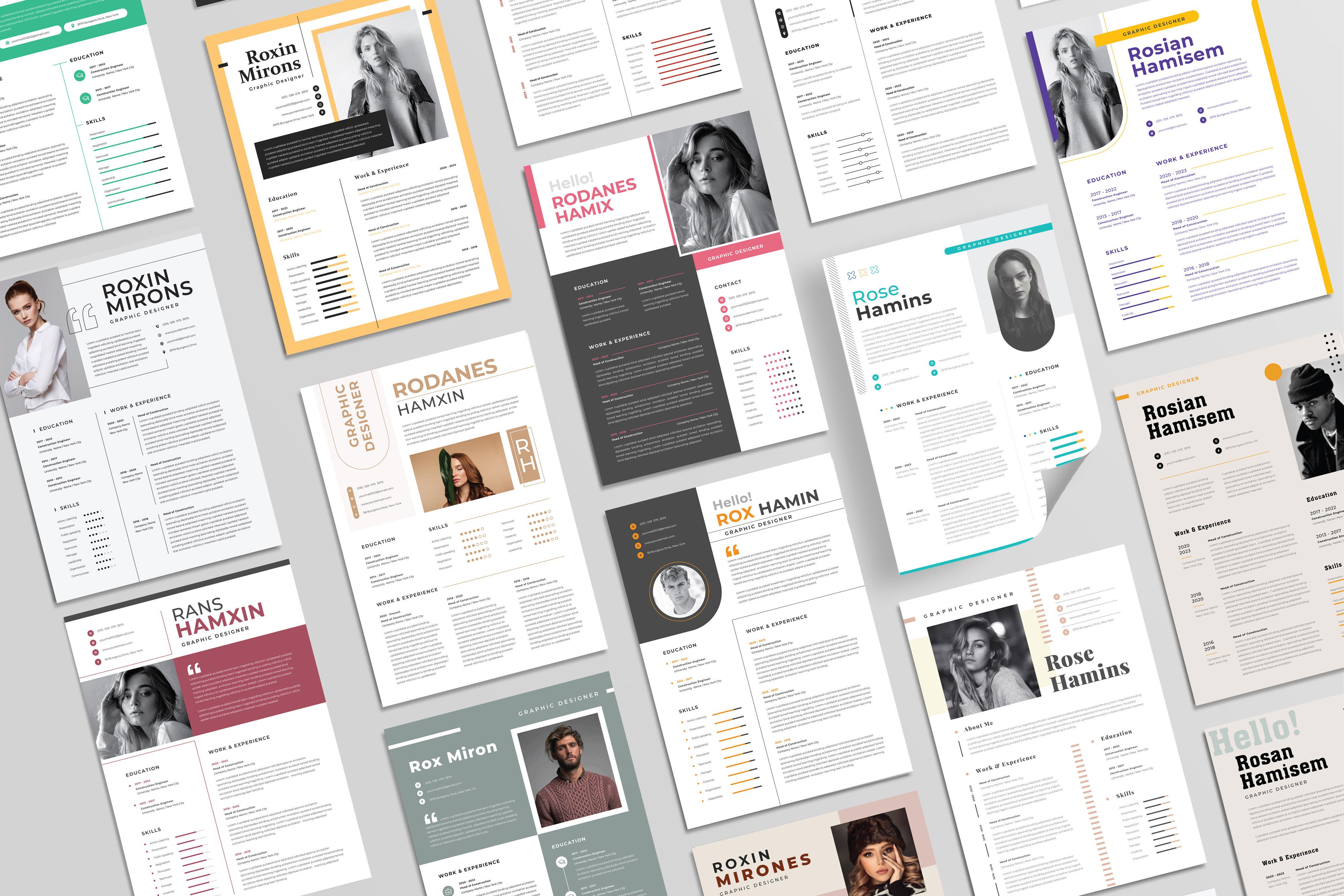 100 Clean Resume CV Template Bundle